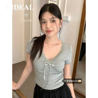 LIDEAL áo phông áo thun nữ croptop baby tee Vintage hàn quốc Popular Cổ điển WCS24407P8 45Z241104