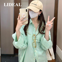 LIDEAL áo sơ mi nữ áo kiểu hàn quốc ins nhí nhảnh Tối giản Tinh tế WCS2440CDC 45Z241104