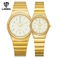 Liebig Nhật Bản Phong Trào Thạch Anh Đồng Hồ Thép Không Gỉ Sang Trọng Dành Cho Phụ Nữ Và Nam Giới Thời Trang Đồng Hồ Đeo Tay Chống Nước