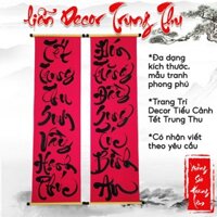 Liễn Đối Đỏ Thư Pháp Trang Trí Decor Tiểu Cảnh Tết Trung Thu truyền thống bền đẹp - Xưởng Sáo Hoàng Lâm