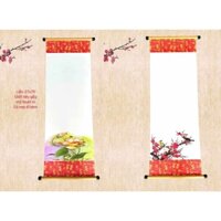 Liễn giấy viết thư pháp có nẹp giấy hai đầu