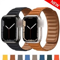 Liên Kết Da Cho Apple Watch Band Series 10 46MM 45mm 41mm 44mm 40mm 49mm Vòng Tay Từ Tính Chính Hãng Cho iWatch Series 8 Ultra 3 SE 6 7 Dây Đeo