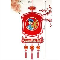 Liễn Treo Tết - Dây Treo trang trí Bằng nỉ phối Gỗ trang trí Tết 2025