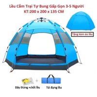 Liều Cắm Trại Du Lịch Dã Ngoại, Liều Phượt Tự Bung 4 đến 6 người Chống Thấm Nước Chống Muỗi Gấp Gọn Tiện Lợi