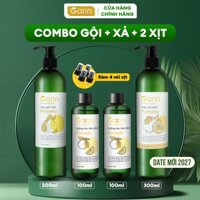 Liệu trình 1 dầu gội 1 dầu xả 2 xịt tinh dầu bưởi pomelo GARIN kích mọc tóc ngăn rụng tóc dưỡng tóc