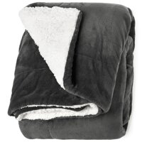 Life Comfort Microfiber Plush Polyester 60”x70” Large All Season Blanket for Bed or Couch Ultimate Sherpa Throw, Gray