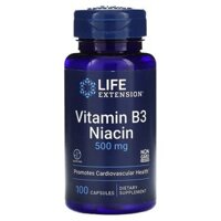 Life Extension Vitamin B3 Niacin 500 mg 100 Capsules