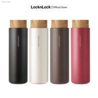 [LIFEMC154BP2 -8% đơn 250K] Bình giữ nhiệt Lock&Lock Flat Tumbler nắp gỗ 400ml LHC4227