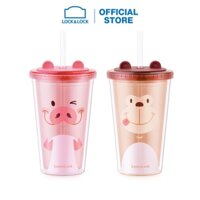 [LIFEMC2510B -12% đơn 250K] Ly nhựa 2 lớp Animal Lock&Lock Double Wall Cold Cup 520ml - HAP511 (2 màu)