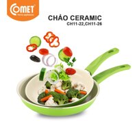 [LIFEMC2510B -12% đơn 250K] Combo 02 chảo chống dính Ceramic COMET - CH11-22&26