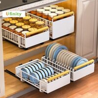 Lifinity Kệ Để Đồ Tủ Bếp Đa Năng, Kệ Bát Đĩa Có Ray Trượt, Sơn Tĩnh Điện