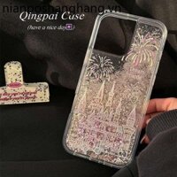 Light Pie Phong cách năm mới Long lanh ins Lâu đài pháo hoa siêu cổ tích Thích hợp cho Apple 16promax Vỏ điện thoại iphone13 Phong cách mới 15pro Phong cách nữ 14 Trong suốt chảy 12 trái tim cô gái 11 Vỏ cứng trọn gói