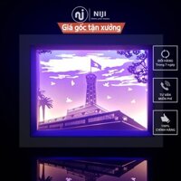 Lightbox kirigami Đèn ngủ 3D, di tích Hà Nội, Cột cờ Hà Nội, tranh giấy Led 3D – chính hãng 𝑵𝑰𝑱𝑰