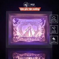 Lightbox kirigami Đèn ngủ 3D, chúc mừng Hạnh phúc, Tranh giấy 3D, sản xuất thủ công - chính hãng 𝑵𝑰𝑱𝑰