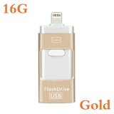 Lightning 3 in 1 Card Reader USB Flash Drive 8GB/16GB/32GB/64GB For IPhone Lightning to Metal Pen Drive U Disk for IOS10 Memory Stick.(Rose Gold Gold Black Grey)