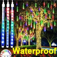 Ligyetor Chống Nước Sao Băng Tắm Mưa Đèn LED Dây Đèn Trang Trí Cây Giáng Sinh Đèn Meteor Đèn Tắm