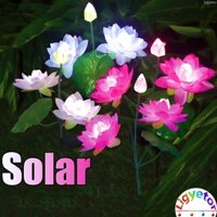 Ligyetor Năng Lượng Mặt Trời LED Hoa Sen Đèn Sân Vườn Bãi Cỏ Ngoài Trời Chống Thấm Nước Nhân Tạo Cảnh Quan Sen Lắp Đèn
