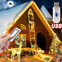 Ligyetor Ông Già Noel Leo Thang Đèn Dây Giáng Sinh Đèn Trang Trí Trong Nhà Ngoài Trời Cây Giáng Sinh Treo Đèn LED