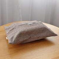 Lijian Phong Cách Nhật Bản Nông Thôn Đồng Bằng Vân Sọc Cotton Túi Giấy Rút Hai Lớp Gắn Trên Ô Tô Đồ Gia Dụng Dây Kéo Vải Nghệ Thuật Túi Đựng Giấy Ăn