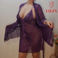 Lilin Kích Thước Lớn Gợi Cảm Ren Sling Bộ Đồ Ngủ Gợi Cảm Quần Áo Phù Hợp Với