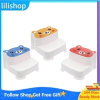 Lilishop Baby 2 Step Stool High Strength Large Load Bearing Double Slip Proof Toddler Double Up Step Stool for Bathroom Kitchen