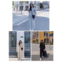 LiliShop182_Set Bộ Áo Nỉ Quần Jogger Nữ Chữ B 3 Màu Fullsize - Áo Sweater Nữ Kèm Quần Ống Boom_X0175