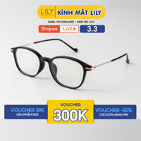 LILY_8.3 -Gọng kính Meichan mắt chữ nhật LILYEYEWEAR chất liệu nhựa phối càng kim loại cao cấp kiểu dáng hiện đại MC5735