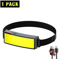 Limerencia COB 180° Đèn pha, Đèn pha LED 3 chế độ có thể sạc lại USB, Đèn gắn trên đầu siêu sáng Đèn cắm trại đi bộ đường dài ngoài trời
