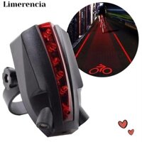 Limerencia Xe Đạp 2 Máy Chiếu Laser, 5 Đèn LED Đỏ Xe Đạp Đèn Hậu Sau, Đèn Nhựa Đỏ Chùm