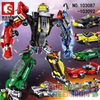LIMO TOY KB085 SEMBO 103092 103087 103088 103089 103090 103091  ROBOT XE ĐUA bộ đồ chơi xếp lắp ráp ghép mô hình Transformers MECHA OF STEEL Robot Đại Chiến Người Máy Biến Hình 657 khối
