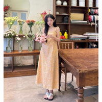LINA DRESS - Đầm hai dây hoa nhí cam - AIMEE