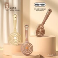 Lina Original IP Trà Sữa Gấu Kẹo Mút Lược Chải Tóc Mượt Mà Lược Tròn Rỗng Lược Chống Muỗi Tạo Kiểu Tóc Tăng Thể Tích