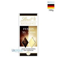 Lindt Excellence Fusion Socola đen 70% cacao & socola trắng