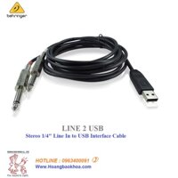 Line 2 USB Audio Interfaces Behringer - Dây tín Hiệu 2 đầu 6 ly Mono & USB Interface Behringer