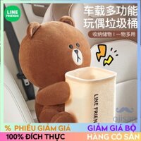 [LINE FRIENDS] Hộp tựa tay thùng rác búp bê trang trí nội thất ô tô[LC]