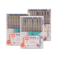 Line màu Micron Sakura đầu lông vs kim 01, 005, 05, set 9 cây đủ màu có kháng nước