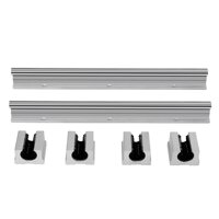 Linear Rail Shaft, 2pcs SBR12 12mm-300mm Linear Bearing Rail Slide Guide Shaft + 4Pcs SBR12UU Slide Block for DIY CNC Routers/Mills/Lathes