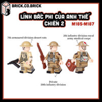 Lính Bắc Phi của Anh Mô hình Lắp ráp Lính Quân Sự Thế Chiến 2 Đồ chơi British North African Army WW2 M185-M187