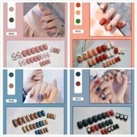 Linh Chi_Sỉ - Bộ 24 móng tay giả màu trơn xinh xắn
