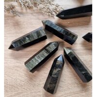 [Linh Linh]Trụ đá thanh tẩy Black Obsidian Gold Sheen, trụ đá thach anh dùng trong Tarot, Reiki, đá phong thủy