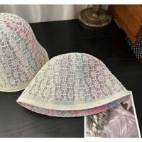 LINHTUXEDO - MŨ NÓN BUCKET VẢI REN HỌA TIẾT MÀU CẦU VỒNG KẸO NGỌT