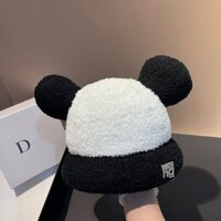 LINHTUXEDO - MŨ NÓN LEN XÙ MỊN HÌNH GẤU PANDA ĐÍNH LOGO MIUWANG LẤP LÁNH