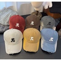 LINHTUXEDO - MŨ NÓN LƯỠI TRAI KAKI JEAN RÁCH TRƠN THÊU LOGO