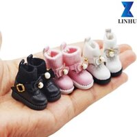 Linhu 1 Cặp Giày Bốt Búp Bê Bjd 1 / 12 Dễ Thương Đáng Yêu Trẻ Em