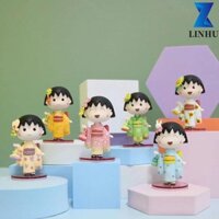 Linhu Chibi Maruko Chan Kimono Nhân Vật Đồ Chơi Trẻ Em Quà Tặng Kawaii Đồ Trang Trí Trang Trí Moldel Q Phiên Bản Búp Bê PVC Đồ Chơi Mô Hình