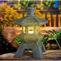 Linhu Đèn LED năng lượng mặt trời chùa Đèn lồng nhựa Zen Tower Trang trí sân