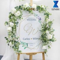 Linhu Hoa Nhân Tạo Thực Tế 5.9FT Cây Giả Chào Mừng Ký Ivy Vòng Hoa