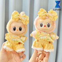 LINHU Linhu 1 Bộ Quần Áo Búp Bê Cotton Mini Áo Liền Quần Màu Vàng Đồ Chơi Trang Phục Búp Bê Trang Phục