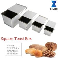LINHU Linhu Hộp Bánh Mì Nướng Thép Không Dính Nhôm Mini Vuông Bánh Tráng Miệng Làm Chảo