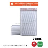 ✁❁Link 100 Túi Bóng Khí Gói Hàng Trắng Cao Cấp Kích Thước 22x25  - Túi Gói Hàng Hà Đông Bản